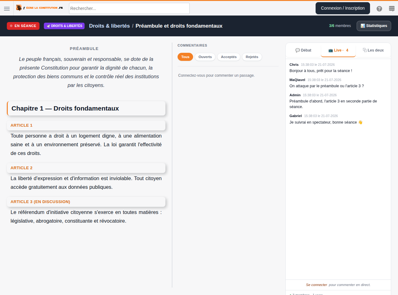 un atelier en séance : document commun et chat en direct